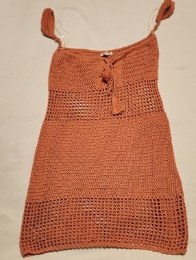 Charlotte Russe Terracotta Crochet Swim Cover-Up